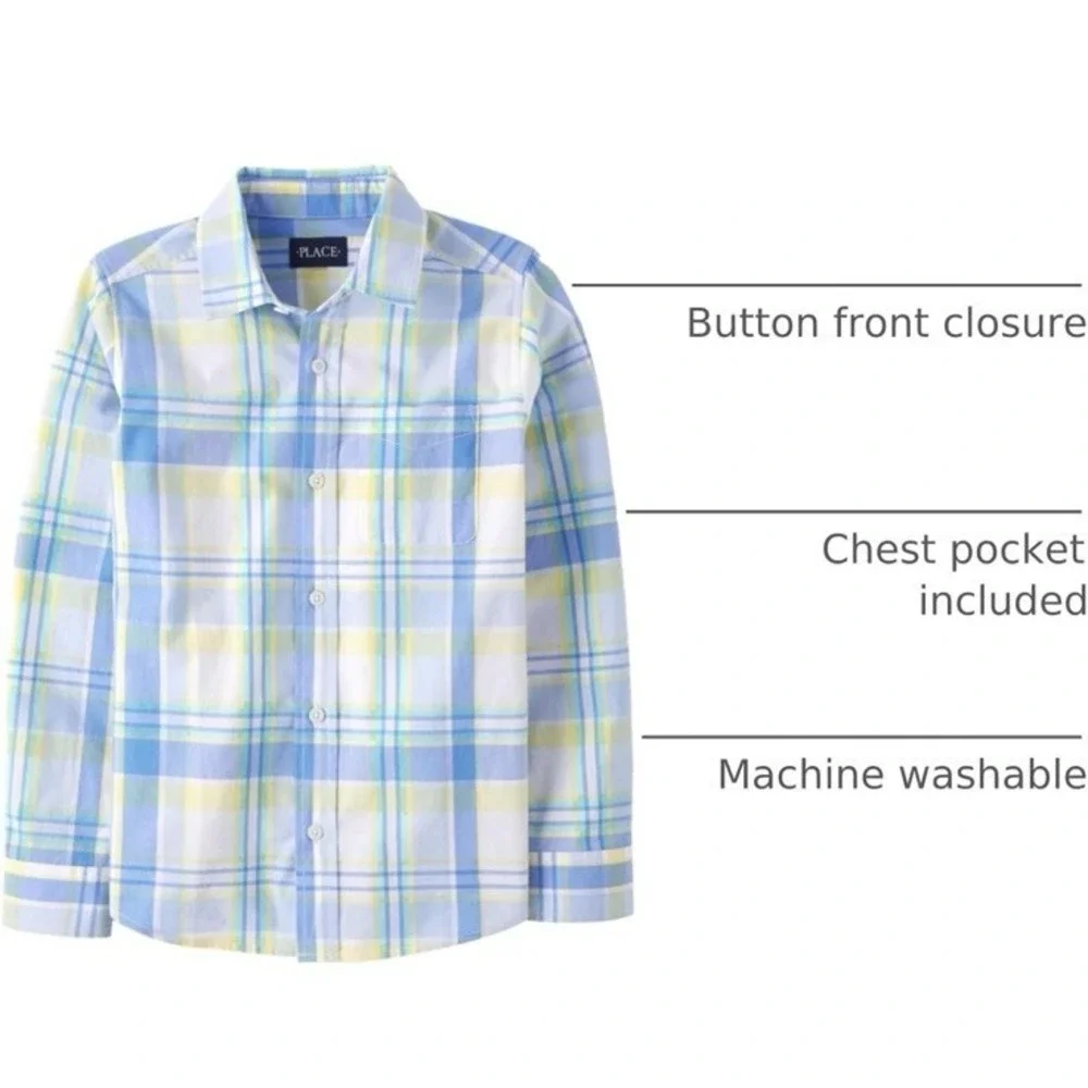 The Children's Place Toddler Poplin Short Sleeve Button Down Shirt 18-24 M/M